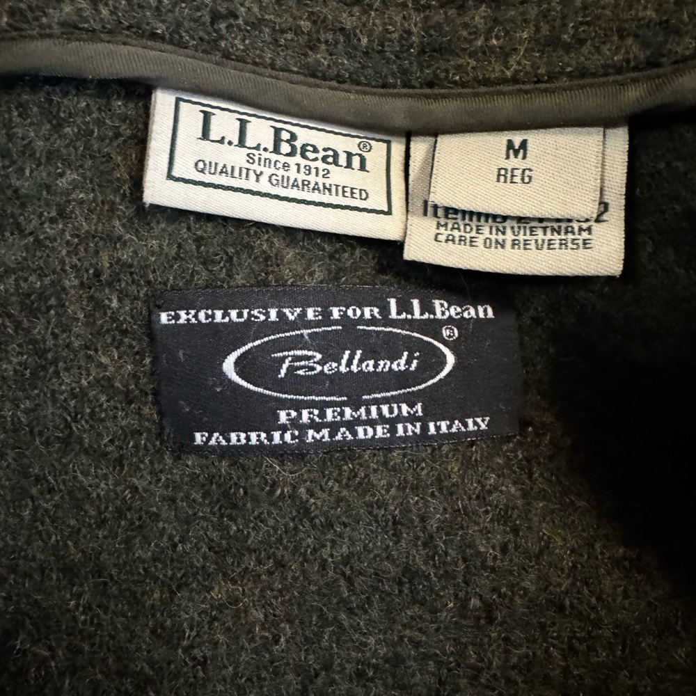 L.L. Bean Premium Bellandi Italian Wool Insulated Coat Size M - Picture 3 of 3